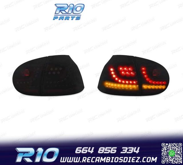 PILOTOS VOLKSWAGEN VW GOLF 5 03-08 LED FONDO NEGRO AHUMADO