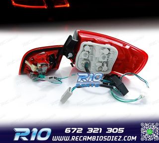 PILOTOS AUDI A3 8PA SPORTBACK 04-08 LED LIGHT BAR ROJO CROMO