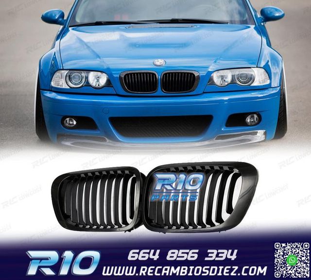 PARRILLAS BMW E46 COUPE CABRIO 99-03 NEGRO BRILLO LOOK M PER