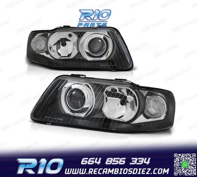 FAROS AUDI A3 8L 00-03 LUPA FONDO NEGRO