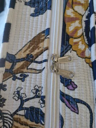 Bolso Hombro  100% Algodón Acolchado. Floral