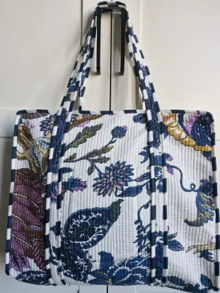 Bolso Hombro  100% Algodón Acolchado. Floral