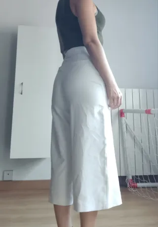 Pantalón ancho blanco Zara