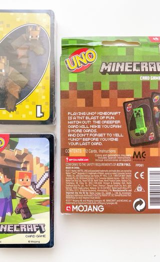 UNO Minecraft Juego de Cartas Game Table Kids