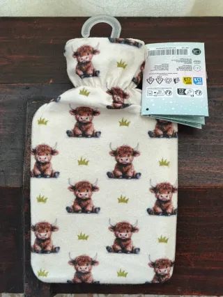 Borsa Acqua Calda Fodera Pile Mucca