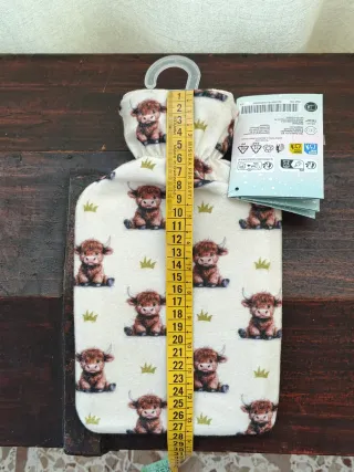 Borsa Acqua Calda Fodera Pile Mucca