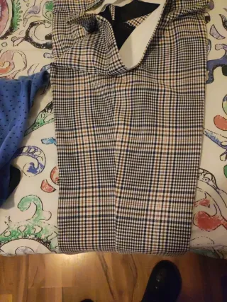 Pantalón de cuadros multicolor ,queda como t.38