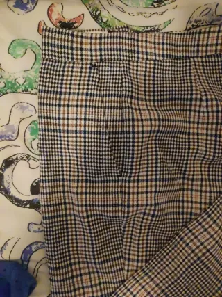 Pantalón de cuadros multicolor ,queda como t.38