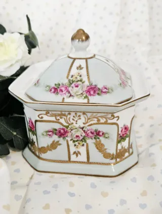 Barattolone Meander BV con coperchio floreale