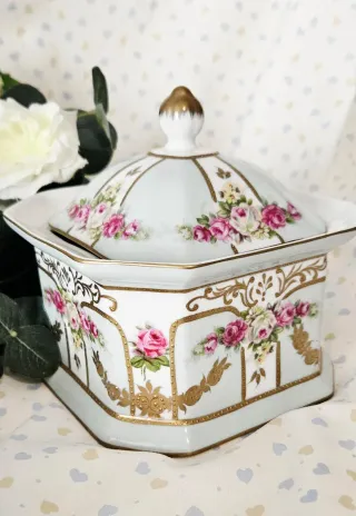 Barattolone Meander BV con coperchio floreale