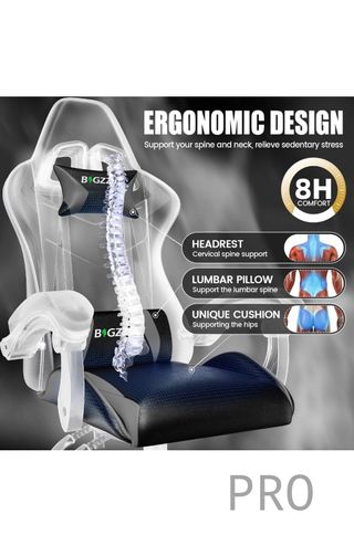 Sedia ergonomica per gaming, sedia per PC con altezza e inclinazione regolabili