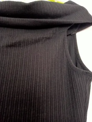 Vestido largo negro de punto