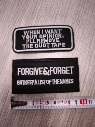 Coppia patch termoadesive scritte