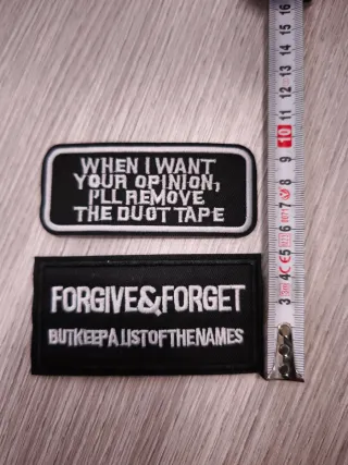 Coppia patch termoadesive scritte