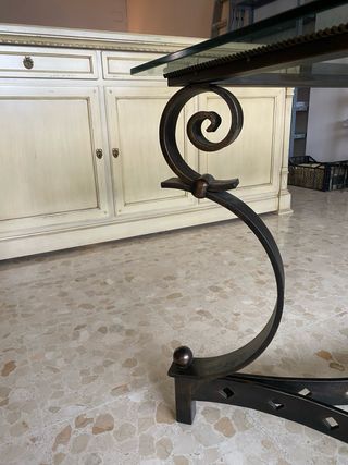 Mesa de centro forja y cristal