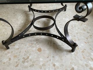 Mesa de centro forja y cristal