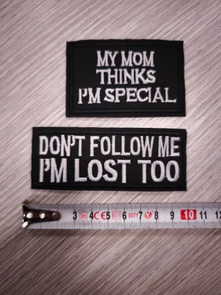 Coppia patch termoadesive scritte