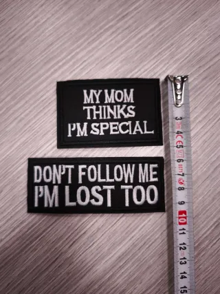 Coppia patch termoadesive scritte