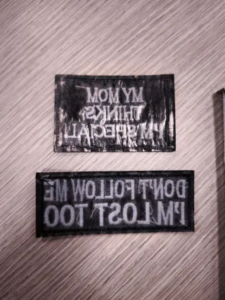 Coppia patch termoadesive scritte