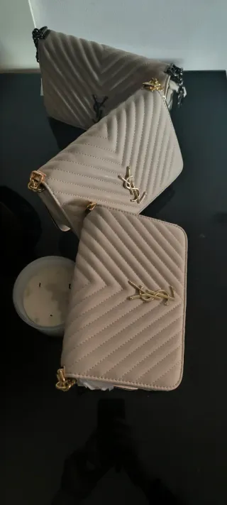 Bolso Piel Saint Laurent Blanco