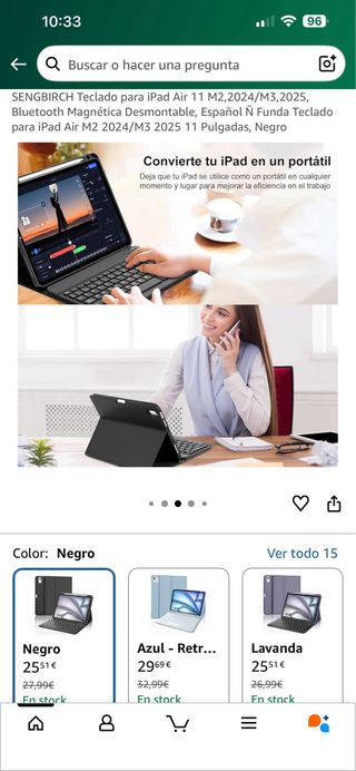 Teclado iPad Air 11 M2/M3 2024/2025 Negro