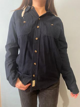 Camisa Hollister Mujer Azul con Capucha