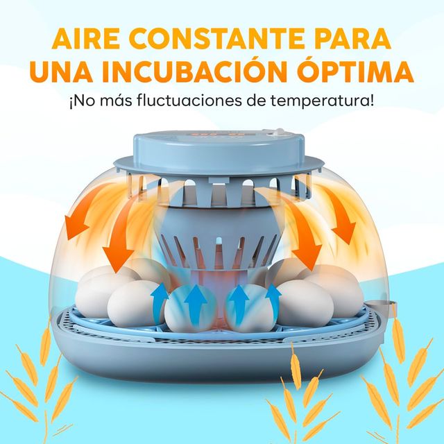 INCUBADORA HUEVOS 12 AUTOMÁTICA GIRO HUMEDAD 360°