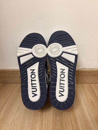 Zapatillas Chunky estilo Skate Blancas y Azul Lujo