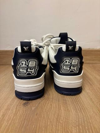 Zapatillas Chunky estilo Skate Blancas y Azul Lujo