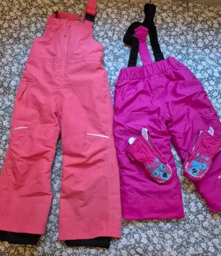 Pantalones de esquí niña 3-4 años + guantes