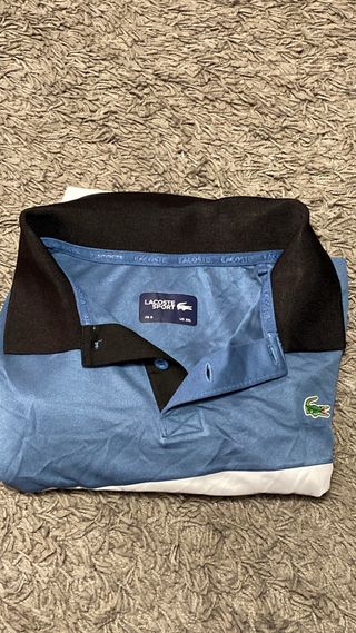 Polo Lacoste Hombre Azul y Blanco