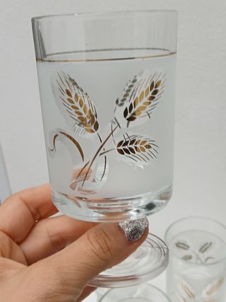 Set 7 Bicchieri Vintage Grano Oro Made in Italy