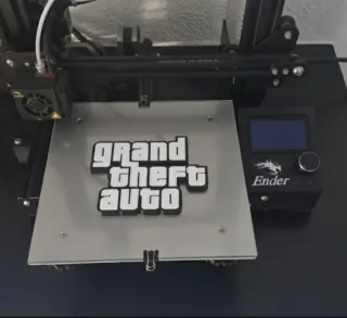 Logo Grand Theft Auto Impreso 3D
