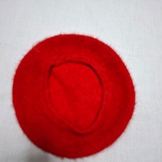 Boina Mohair Roja con Perlas