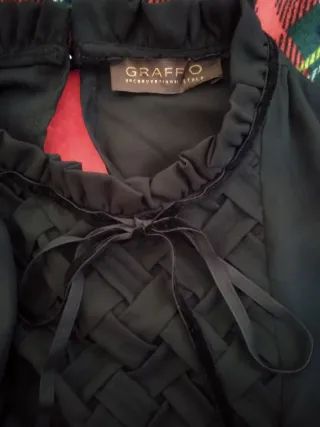 Camicia Vintage nera Graffio taglia S