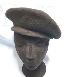 Boina de lana clásica negra/marrón