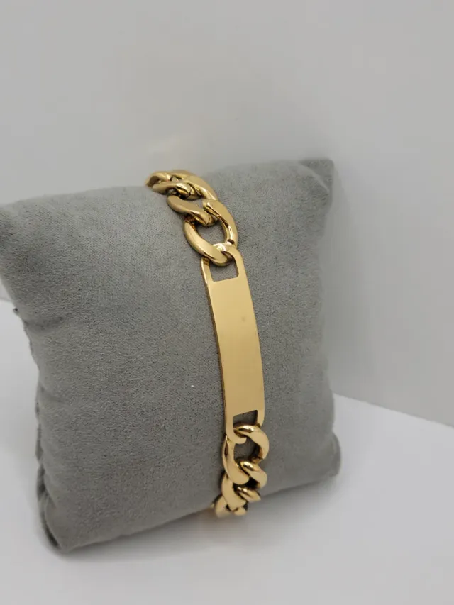 Pulsera esclava acero quirúrgico chapado en oro