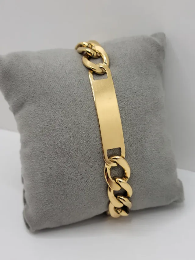 Pulsera esclava acero quirúrgico chapado en oro