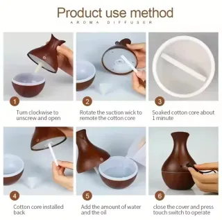 Humidificador Aroma Difusor Madera