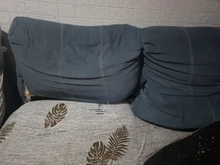 Sofá modular tela beige y gris solo hoy