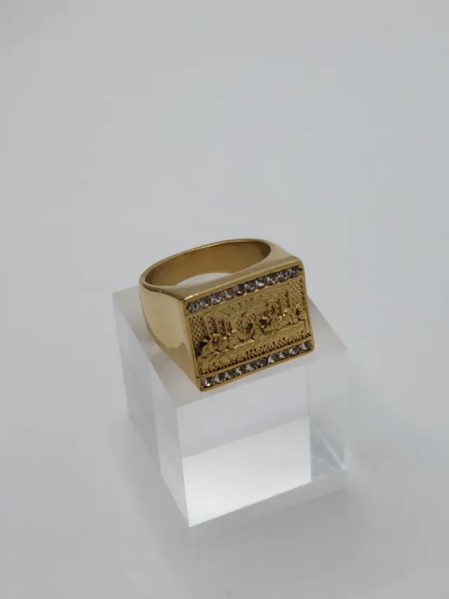 Anillo La Última Cena Chapado en Oro