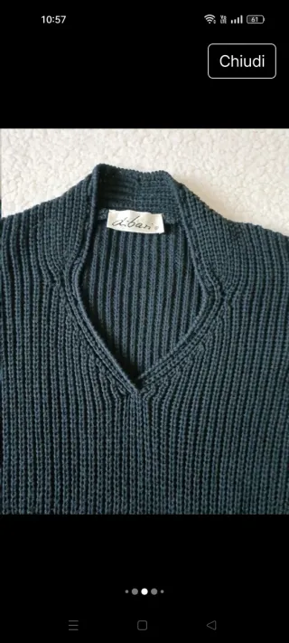 Vestito maglia blu notte/nero