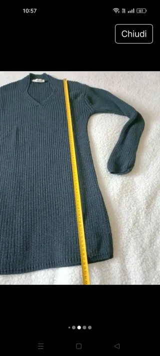 Vestito maglia blu notte/nero