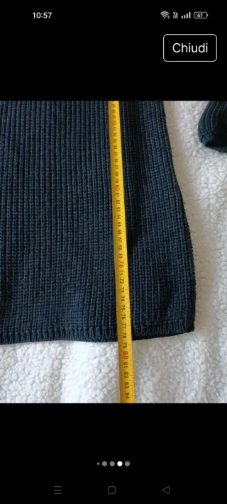 Vestito maglia blu notte/nero