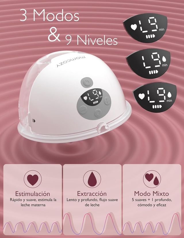 MOMCOZY M5 EXTRACTOR LECHE ELÉCTRICO MANOS LIBRES
