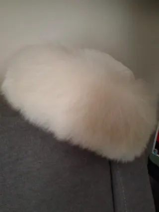 Gorro de piel blanco auténtica