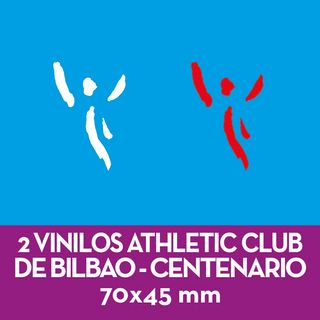 2 Vinilos Athletic Club Centenario Rojo y Blanco