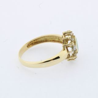 Anillo Oro 18k Esmeralda y Diamantes