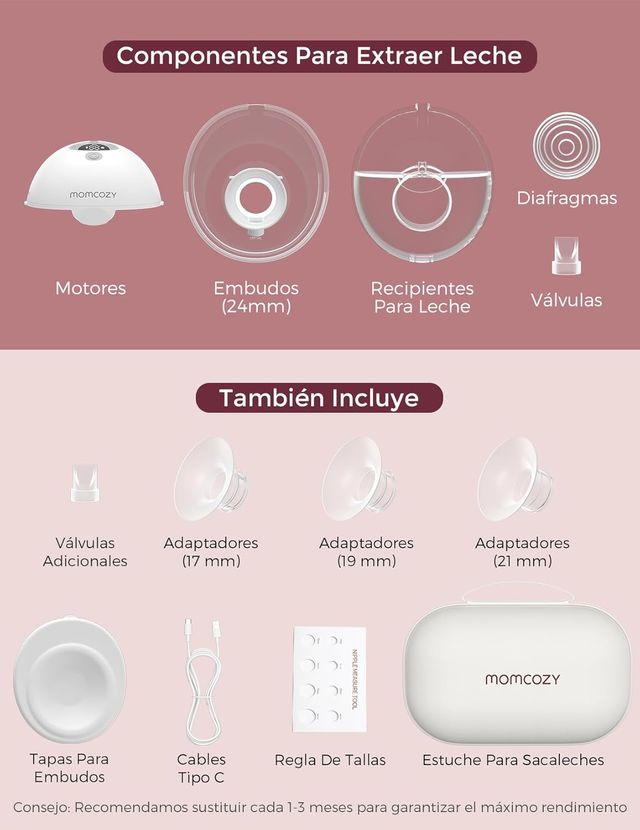 MOMCOZY M5 EXTRACTOR LECHE ELÉCTRICO MANOS LIBRES