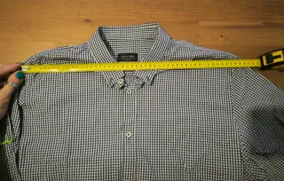 Camisa manga larga cuadros azul y blanco de Zara